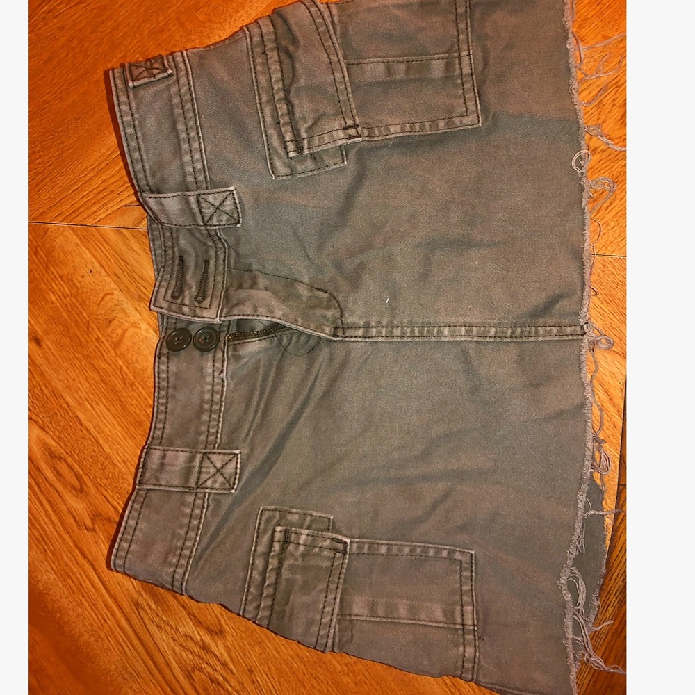 Army green skirt